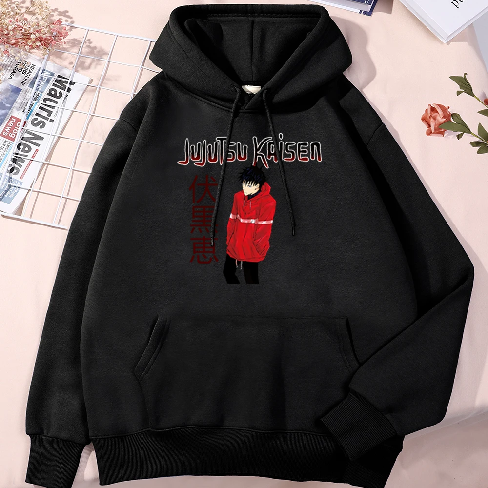 

Men Hoody Anime Jujutsu Kaisen Fushiguro Megumi Print Long Sleeve Male Oversize Loose Sweatshirts O-Neck Soft Harajukua Hoodies