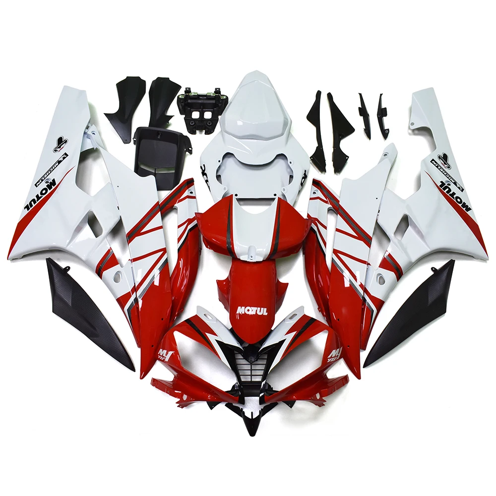 Красно-белые Обтекатели Sportbike для Yamaha YZF-600 R6 2006 2007 YZFR6 06 07 рамка кузова мотоцикла