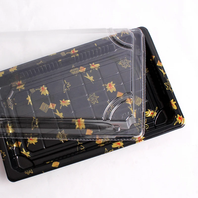 

Wholesale Biodegradable Blister Box Fast Food Lunch Sushi Box With Clear Lid Rectangle Takeaway Packaging container