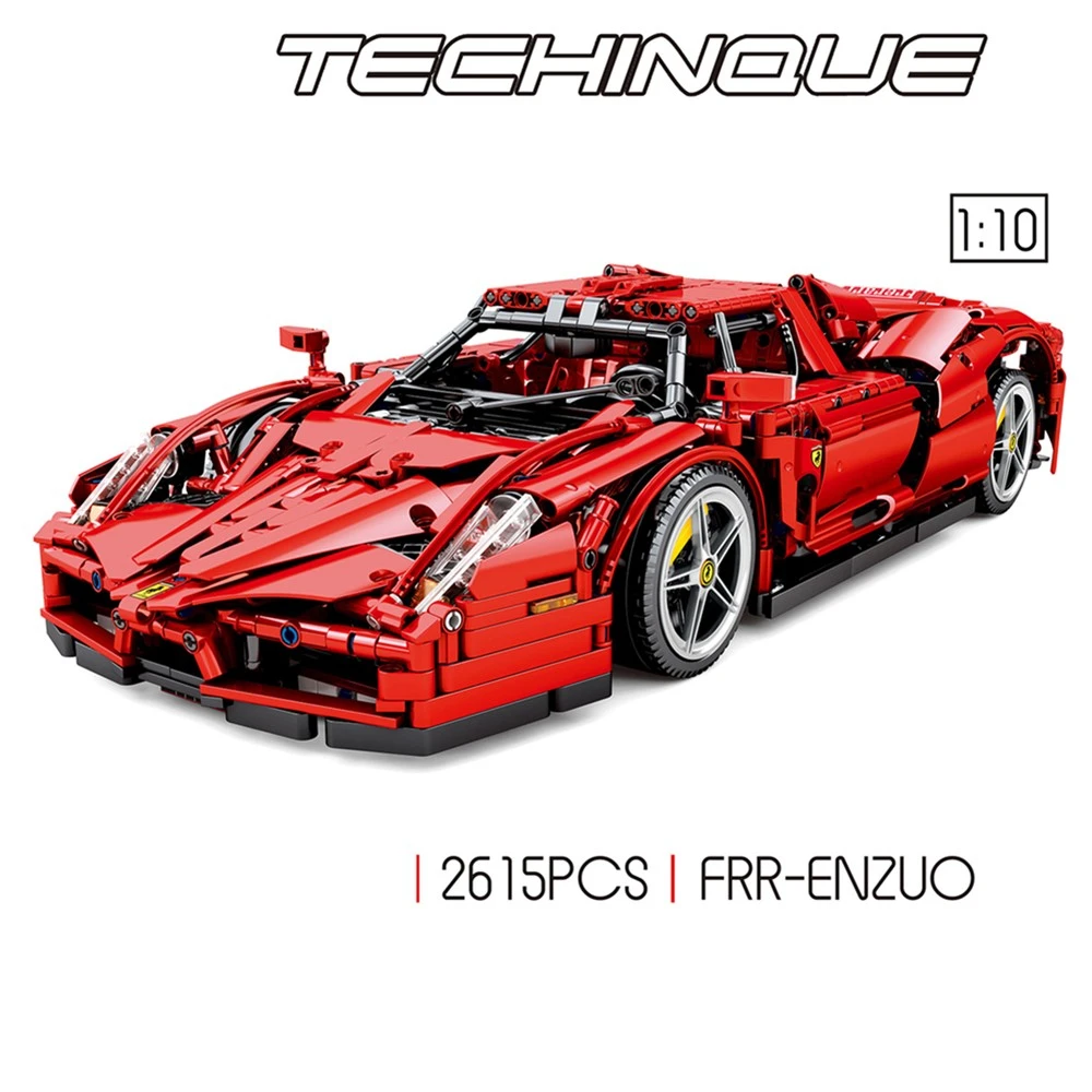 MOC супер красный Enzo Racers LaFerrari гоночный спортивный автомобиль строительные блоки наборы кирпичи подарок для детей игрушка совместимая техника