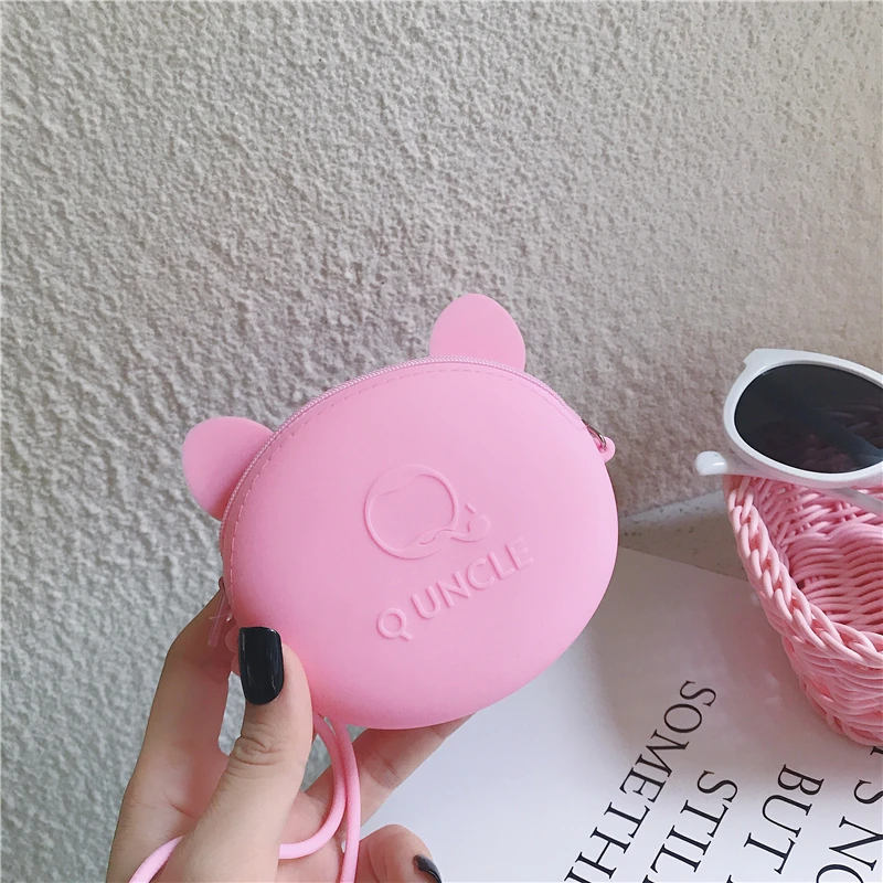 Женский кошелек маленький силиконовый Круглый Мини милый Футляр для наушников