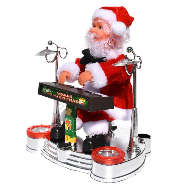 

Electric Santa Claus Doll Playing Piano Music Christmas Decoration Festival Ornaments 2020 New Children Toys Gifts
