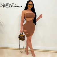 abhelenss sexy summer clothing off shoulder bodycon mini dress for women clubwear birthday outfits hollow out ladies dress