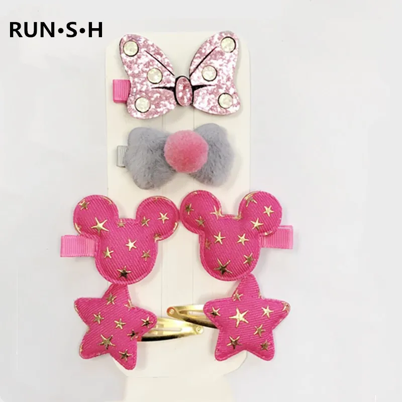 6 шт./лот заколки для волос с ушками Микки Мауса девочек подарок на день рождения