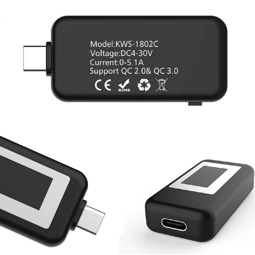 USB Type C Тестер Многофункциональный ЖК цифровой измеритель напряжения тока