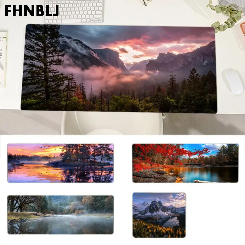

FHNBLJ Forest Lake Scenery large gaming mousepad L XL XXL gamer mouse pad for big CSGO Game Player Desktop PC Computer Laptop