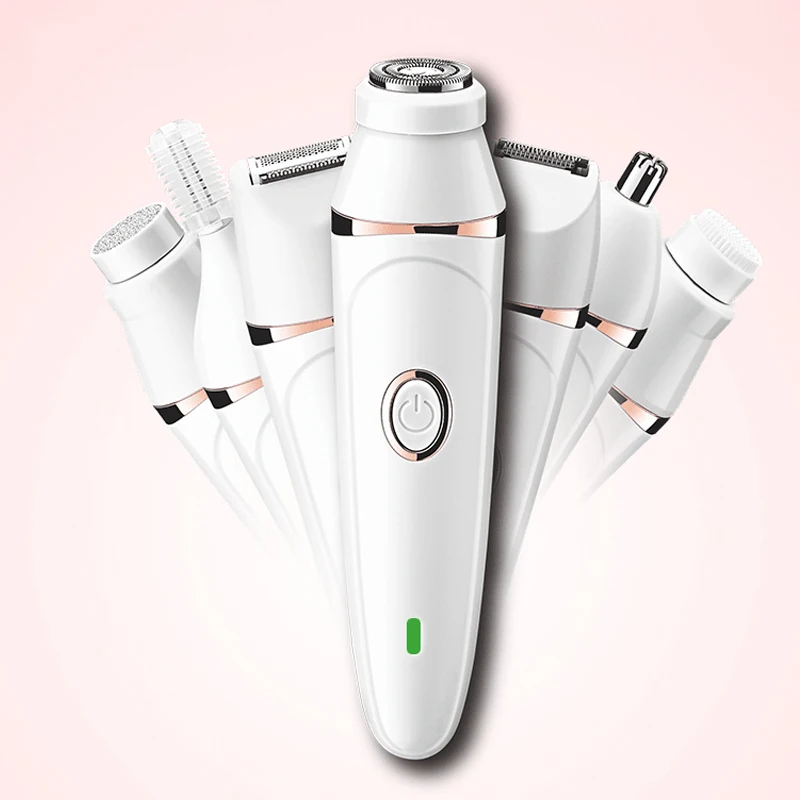 

7 In 1 Electric eyebrow trimmer USB Rechargeable hair remover women shaver LED light lady Epilator Razor Makeup Tool