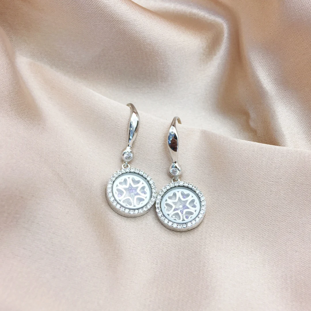 

CHARMS silver 925 jewelry honeycomb Yellow Diamond earrings for women fashion charm eardrop jewelry dating gift Free shipping