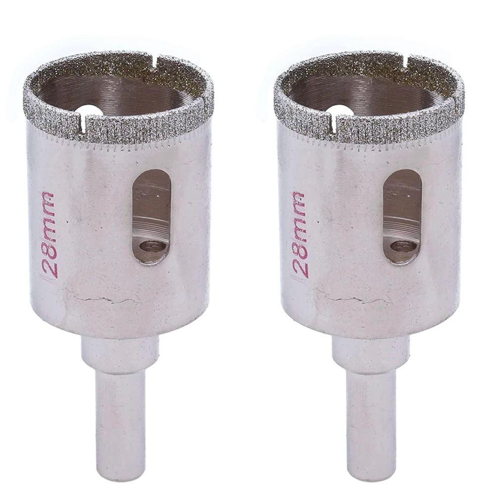 

2Pcs 28/35mm Diamond Hole Saws Granite Drill Bit Coated Masonry Tools For Stone, Steel Granite Hole Saw Durable Diamond Bit Sets