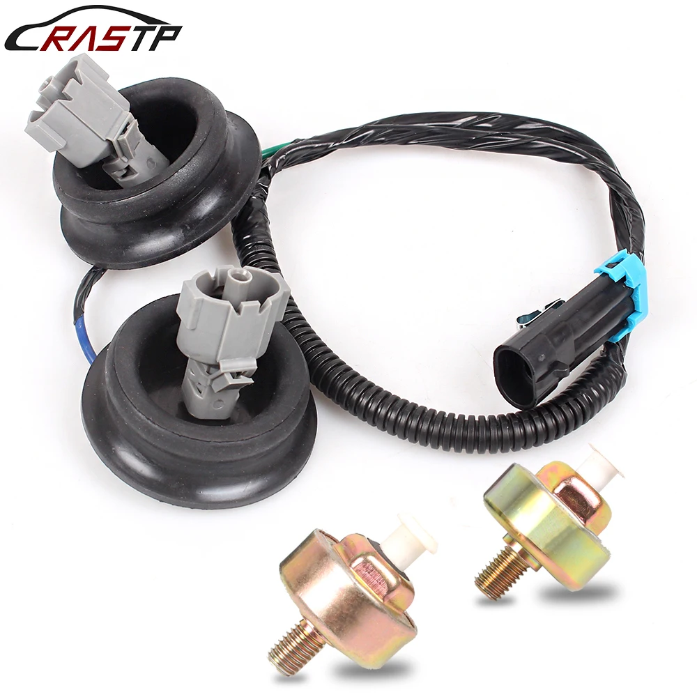 

RASTP-New Arrived Dual Knock Sensors And Wire Harness For Chevy GM LS1 LS6 LQ9 4.8L 5.3L 6.0L 8.1L RS-TP012