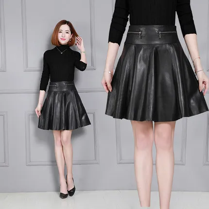 MEWE Women New Real Genuine Sheep Leather Skirt 18K29