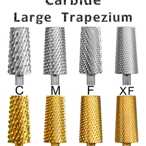 Imported NAILTOOLS 6.6 Large Trapezium Tapered Barrel Gold Silver Tungsten steel Carbide milling cutter nail 