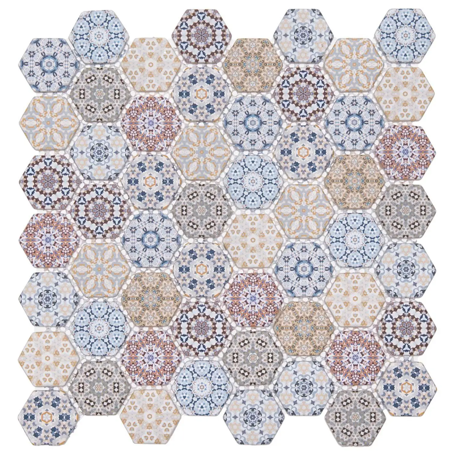 

1M2 (13 PCS TILES) Glass mosaic tiles for interior wall and floor (antislip)