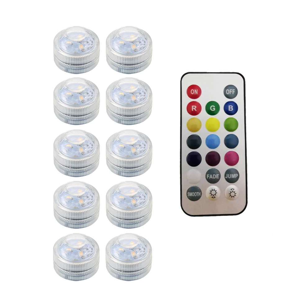 Водонепроницаемый Ночной светильник атмосферная лампа работающая от батареи RGB