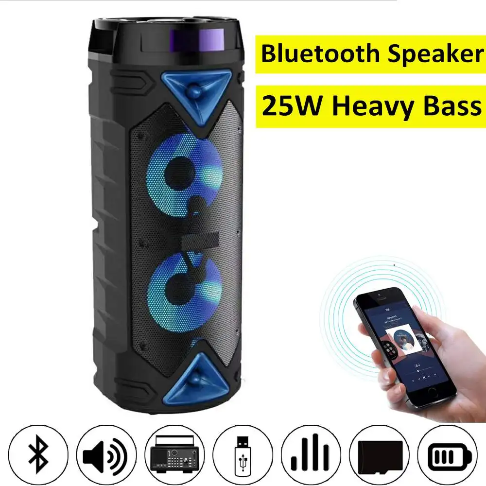 Портативный bluetooth Беспроводной Динамик 25 Вт HiFi с функцией превосходной передачи