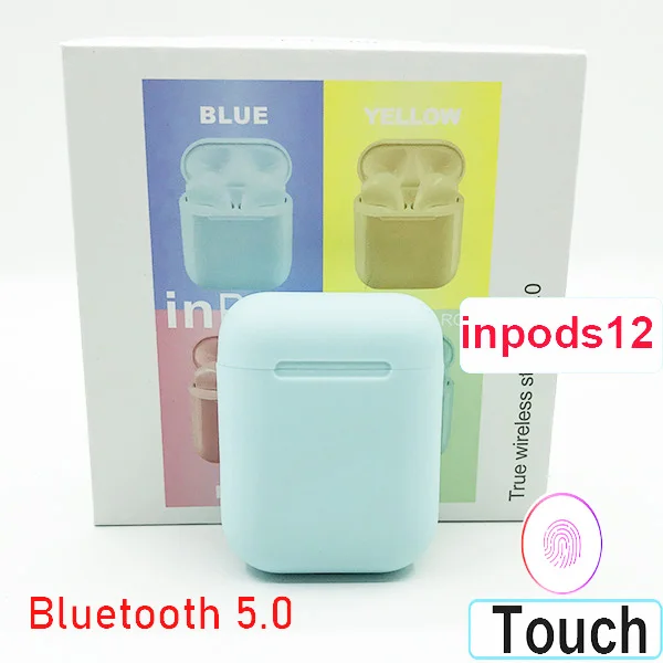I18 inpods 12 i14 TWS Беспроводные Мини Bluetooth наушники i12 i9s tws стерео гарнитуры наушники для IOS Andorid смартфона - Цвет: inpods 12 blue
