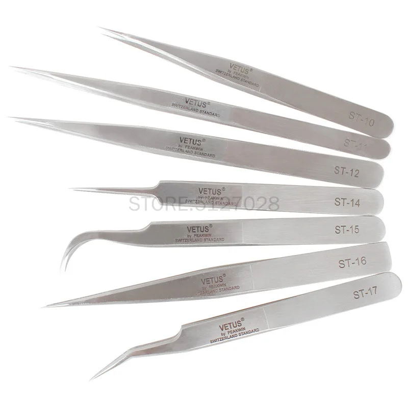 Пинцет Vetus для наращивания ресниц пинцет из нержавеющей стали высокоточные