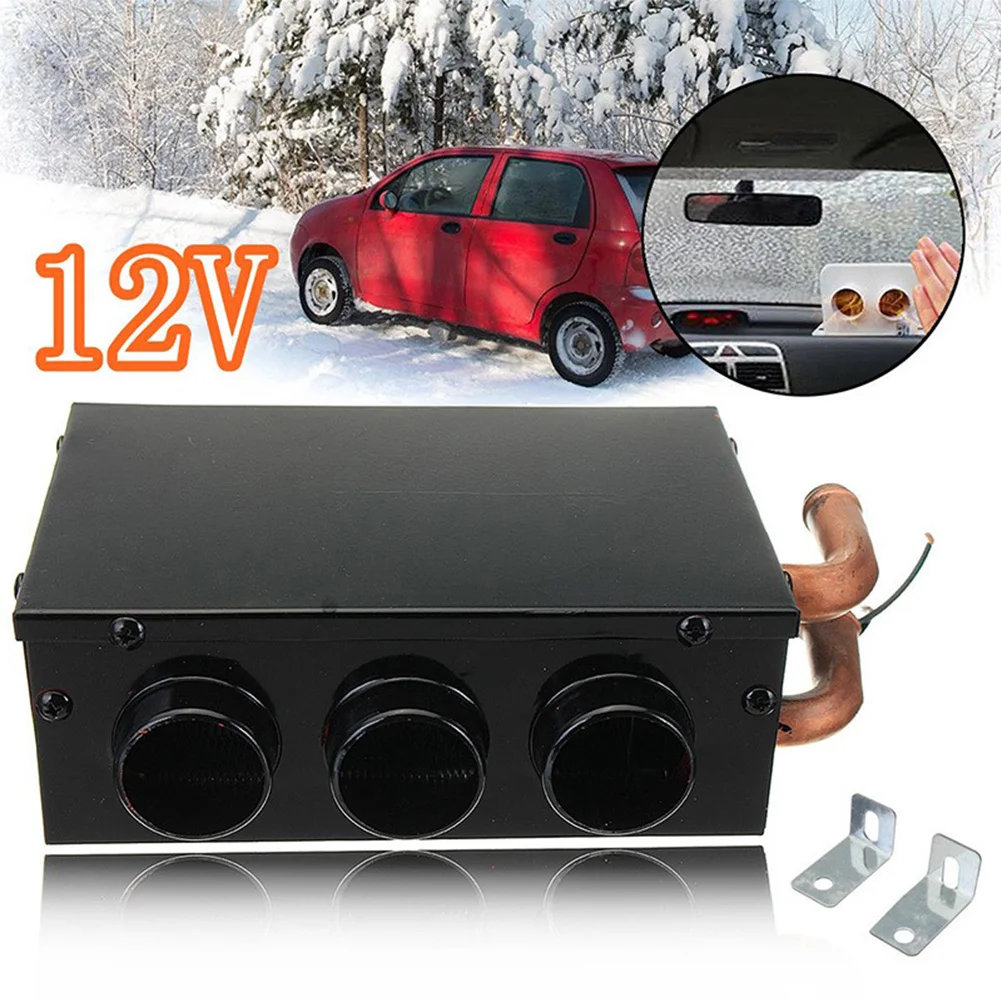 Home 12 Tubo de Água Veículo Demister Warmer Baixo Ruído Inverno Portátil Cobre Defloster Proteção 3 Furos Máquina Aquecedor Carro Interior