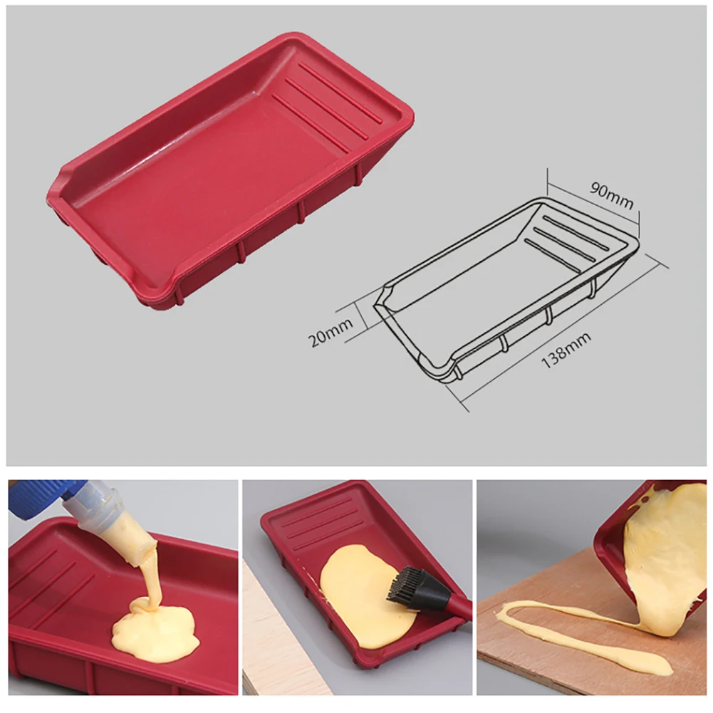 

4PCS Woodworking Glue Tools Kit Silicone Brushes with Applicator Squeegee Glue Tray Wood Glue Up Set