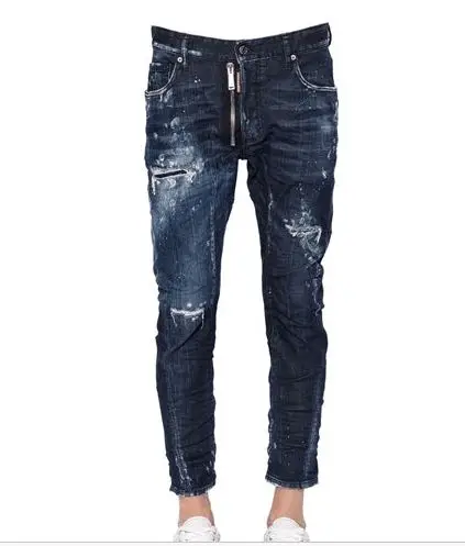 

Мужские/женские рваные джинсы dsq, модные потертые, старые Стрейчевые брюки