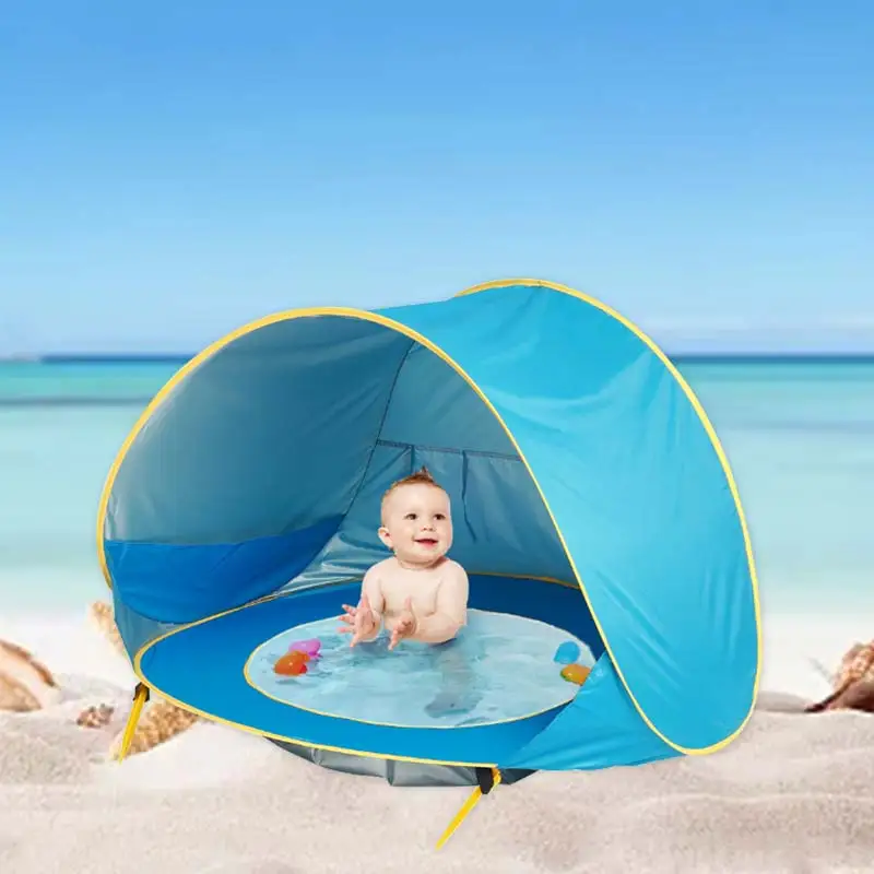 Детская Пляжная палатка водонепроницаемый тент с защитой от УФ-лучей бассейном