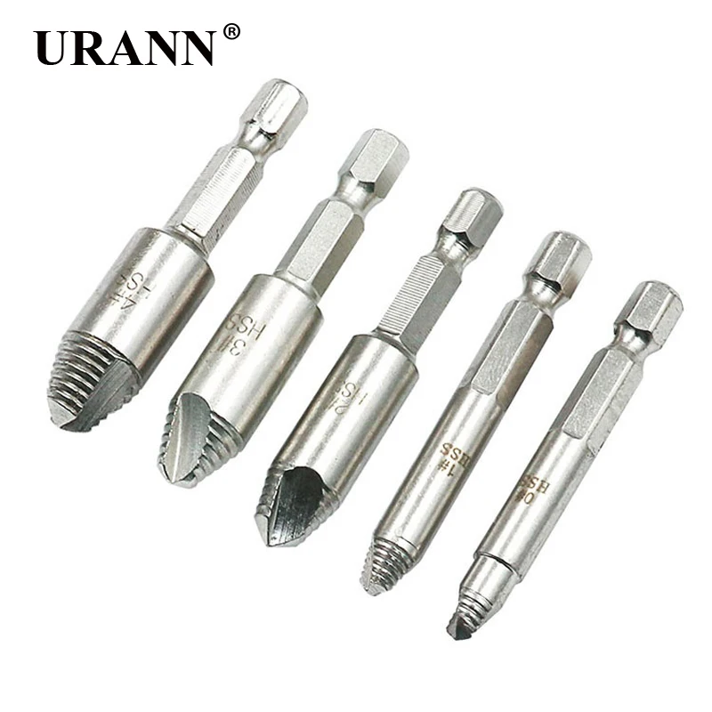 Набор инструментов для удаления винтов URANN HSS4241 5 шт. 1/4 шестигранный чехол с