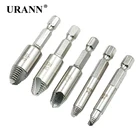 Набор сверл URANN HSS4241 для извлечения винтов, 5 шт., набор сверл 14 дюйма с шестигранным хвостовиком, чехол, инструмент для легкого извлечения болтов и штифтов