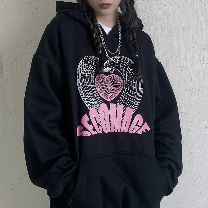 

Women Hoodies Casual Harajuku Love Printed Hoodie Autumn Winter Female Hoodies Women Long Sleeve Clothing Korean Hoodie