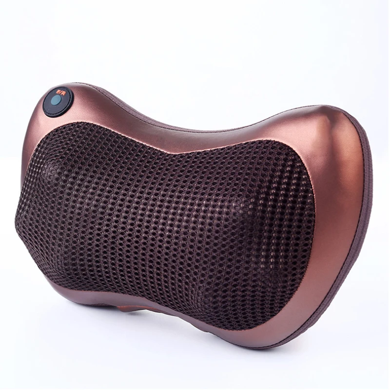 

HFR Brand Neck Kneading and Shiatsu Car Massage Pillow Using at Home Car Office Easy to Carry with DC Adaptor and Car plugs Gold