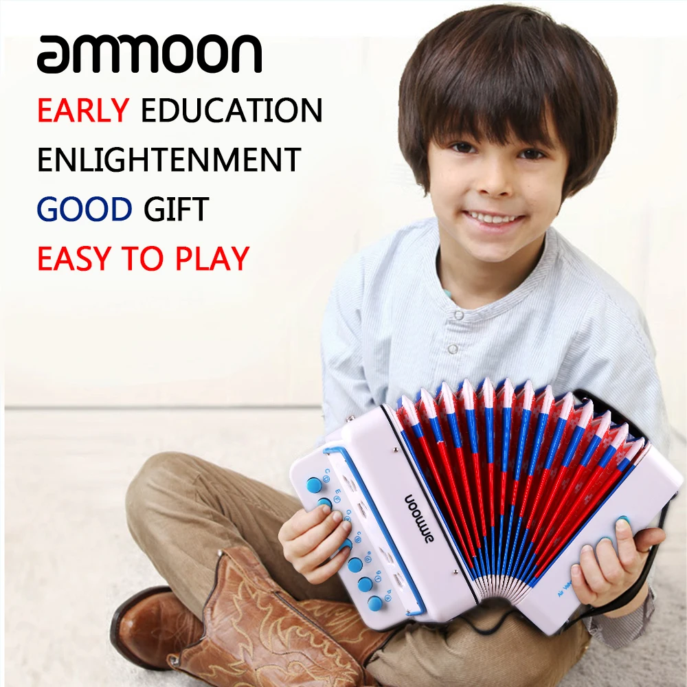 Ammoon компактная игрушечная гармошка с 10 клавишами для детей АБС пластик