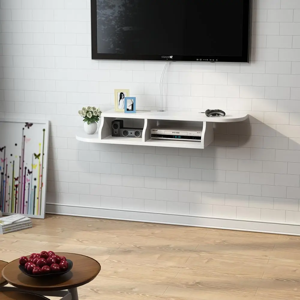 Tribesigns 2 ярусное современное крепление на стену плавающая полка ТВ