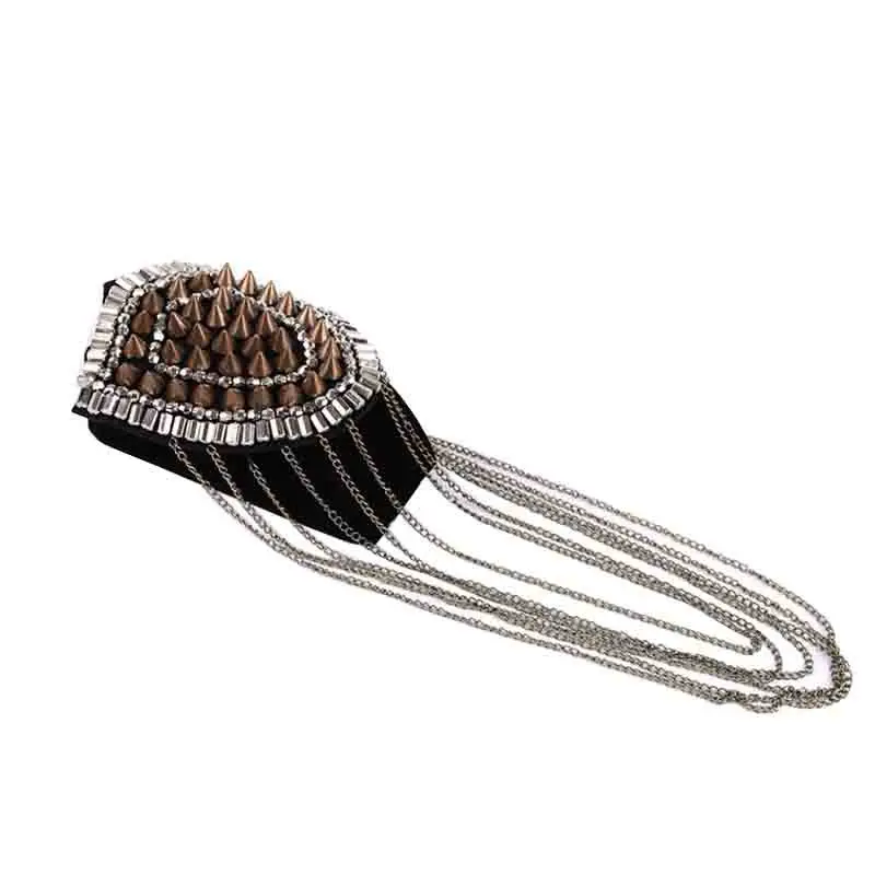 

one piece breastpin tassels shoulder board mark knot Epaulet metal patches badges applique for clothing EE-2598