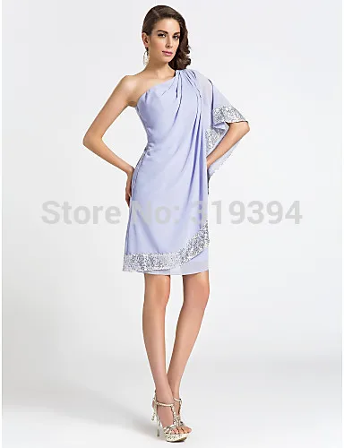 Новинка 2020 модное Лавандовое коктейльное платье на одно плечо футляр/вечернее с