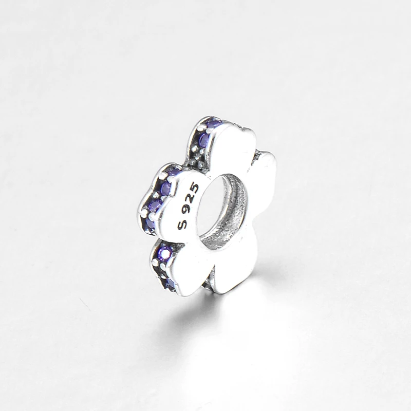 Модные бусины-разделители из серебра 925 пробы с фиолетовым кубическим цирконием