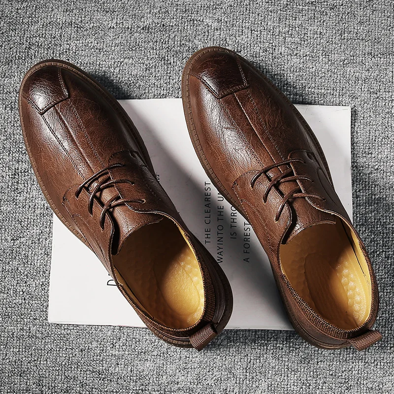 

Zapatos Cuero Scarpe Uomo Men Shoes Leather For Casual Man Men's Scarpa 2020 Male Shoe Office Mens Sneakers Classic Fashion