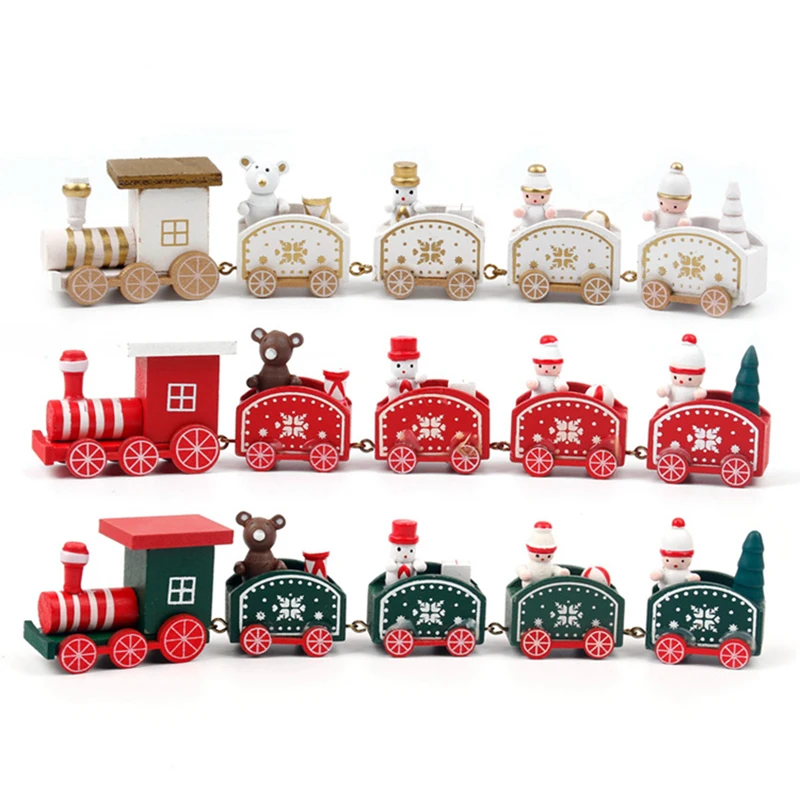 Деревянный Рождественский поезд рождественские украшения для дома 2020