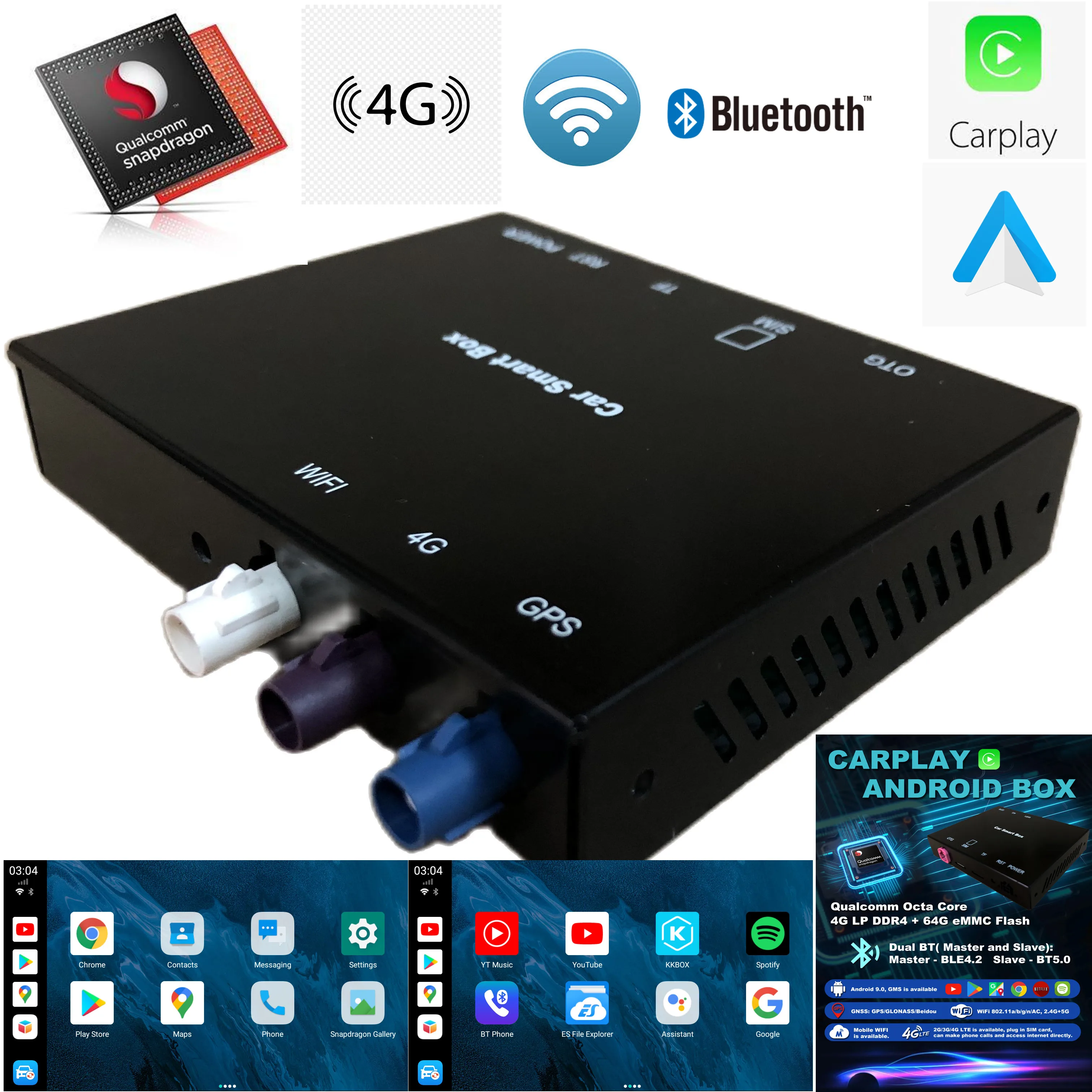 NAVLYNX ApplePie CarPlay Android Box / AI MMB для AUDI (Qualcomm Octa Core 4 + 64 4G LTE Dual BT)|ПК в авто| - Цена: 22 420,36 руб.