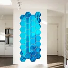 12 шт.DIY 3D Зеркальная Наклейка на стену, шестигранная наклейка для домашнего декора, зеркальная декоративная наклейка для стен, украшение для дома