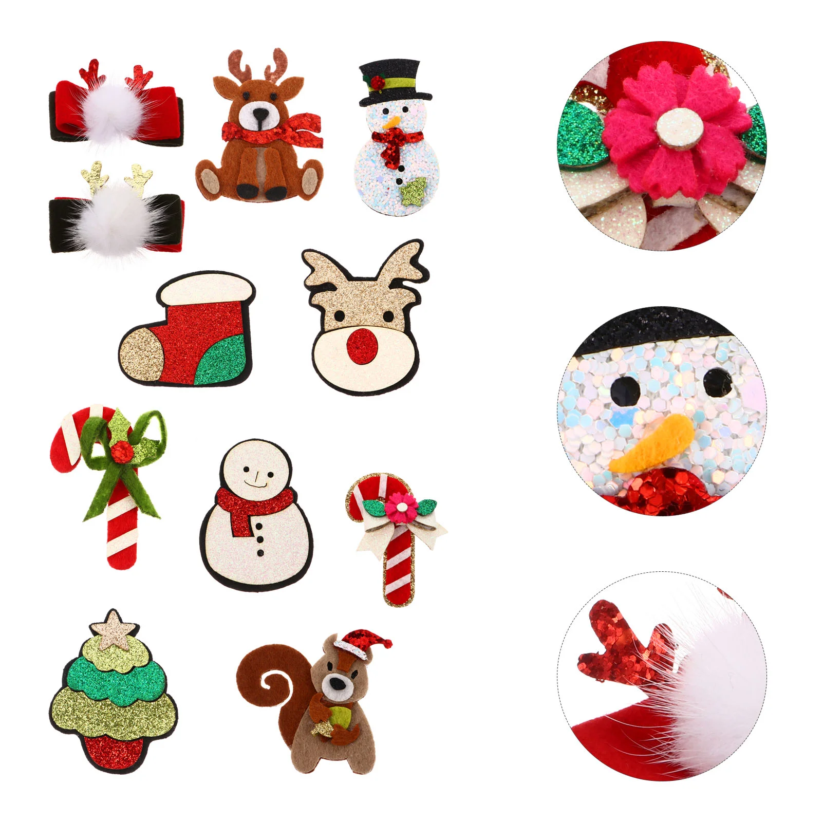 

11pcs Christmas DIY Accessories Children Headpin Materials Hair Accessories