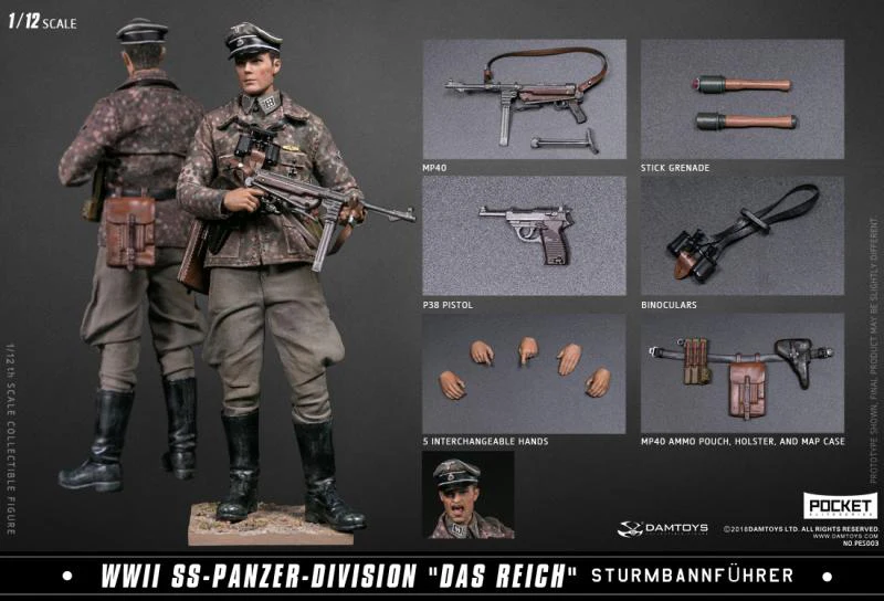 DAMTOYS PES003 1/12 WWII немецкая бронированная дивизия Mager фигурка солдата с 2 головками Коллекционная фигурка куклы - Цвет: PES003