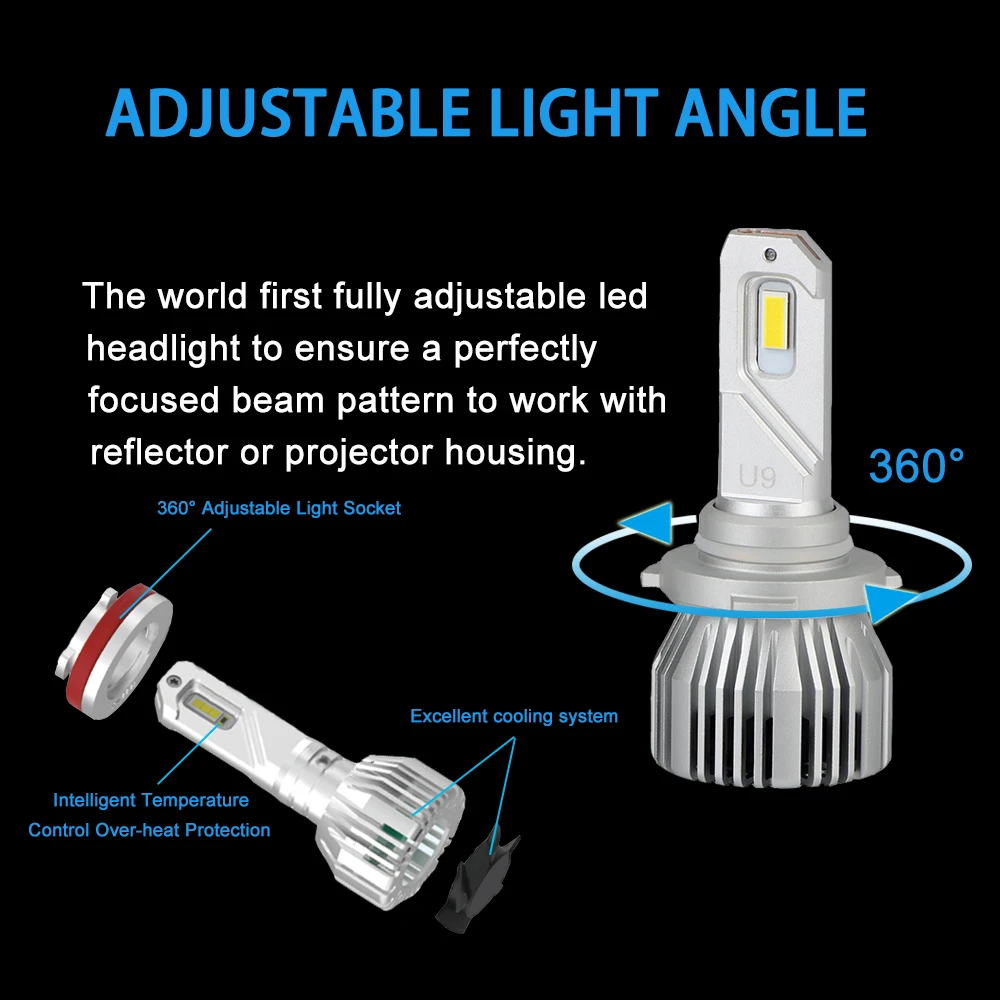 ECAHAYAKU H7 LED H4 led H11 H8 HB3 9005 HB4 9006 U9 Car Headlight Bulbs 90W 10000LM Automobile Headlamp Fog Lights 12V 24V | Автомобили и
