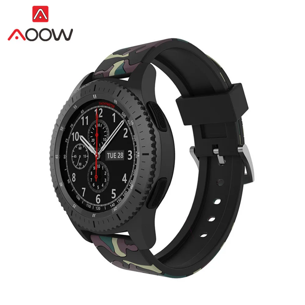 20mm 22mm High Quality Silicone Watchband for Samsung Galaxy Active 42mm 46mm Soft Camouflage Strap Bracelet Band for Gear S2 S3