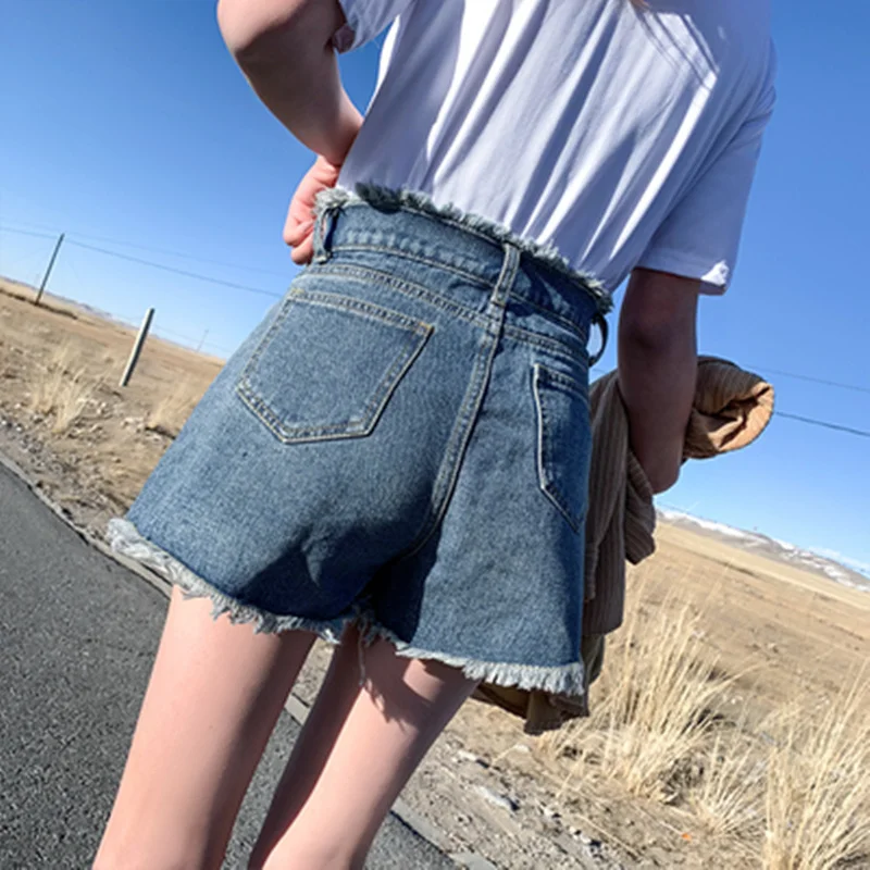 

Retro High Waist Denim Shorts for Women Summer New Outdoor Loose Wide Leg Popular A- line Hot Pants fafa_ootd