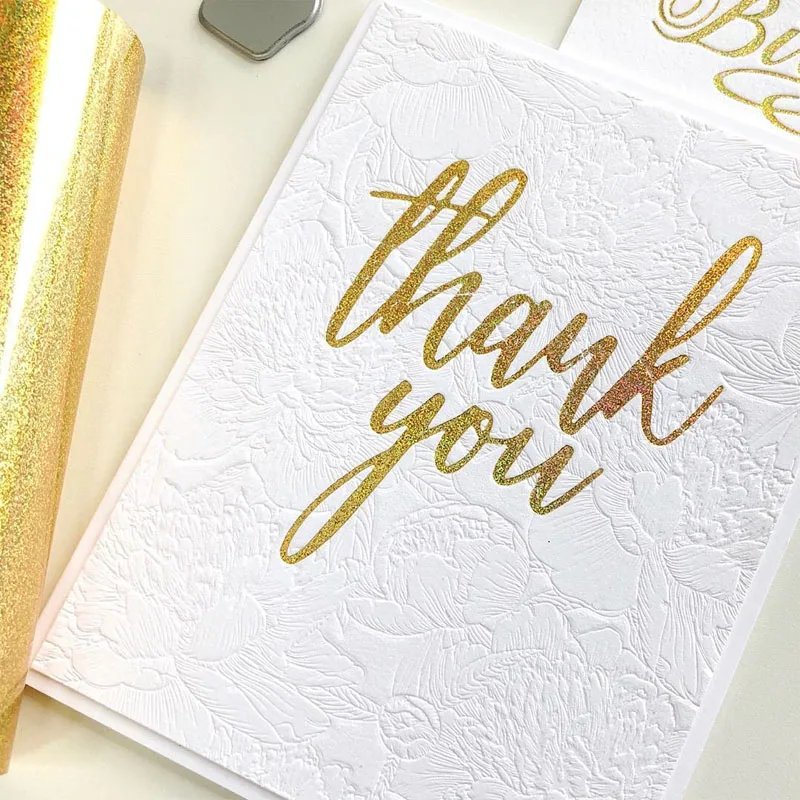 Спасибо фразы Горячая Фольга пластина + высечки набор сделай сам для Скрапбукинг