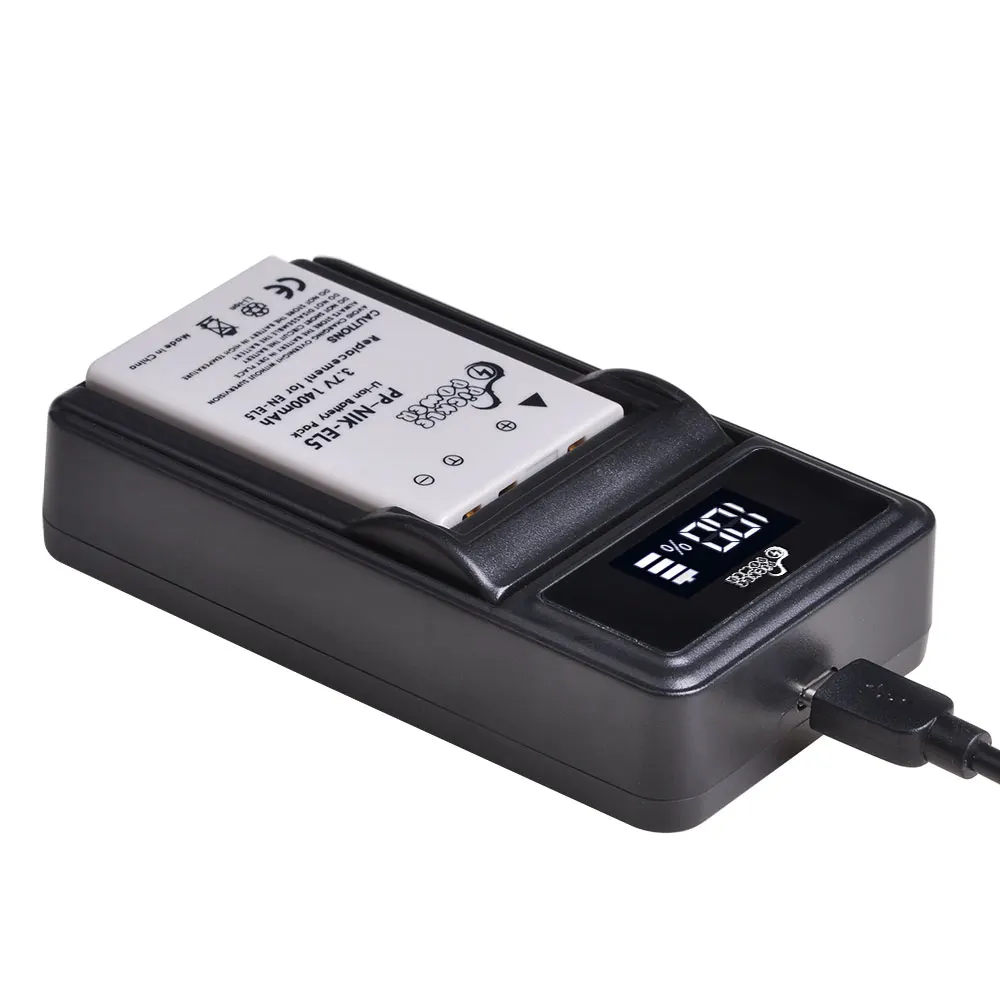

1400mAh EN-EL5 ENEL5 Battery + LED USB Charger for Nikon Coolpix P530 P520 P510 P100 P500 P5000 P5100 P6000 3700 4200 Camera