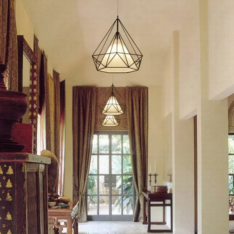 

Nordic Metal Pendant Lights E27 Retro Black Chandelier Modern Hanging Lamp for Living Room Home Loft Industrial Decor Luminaire