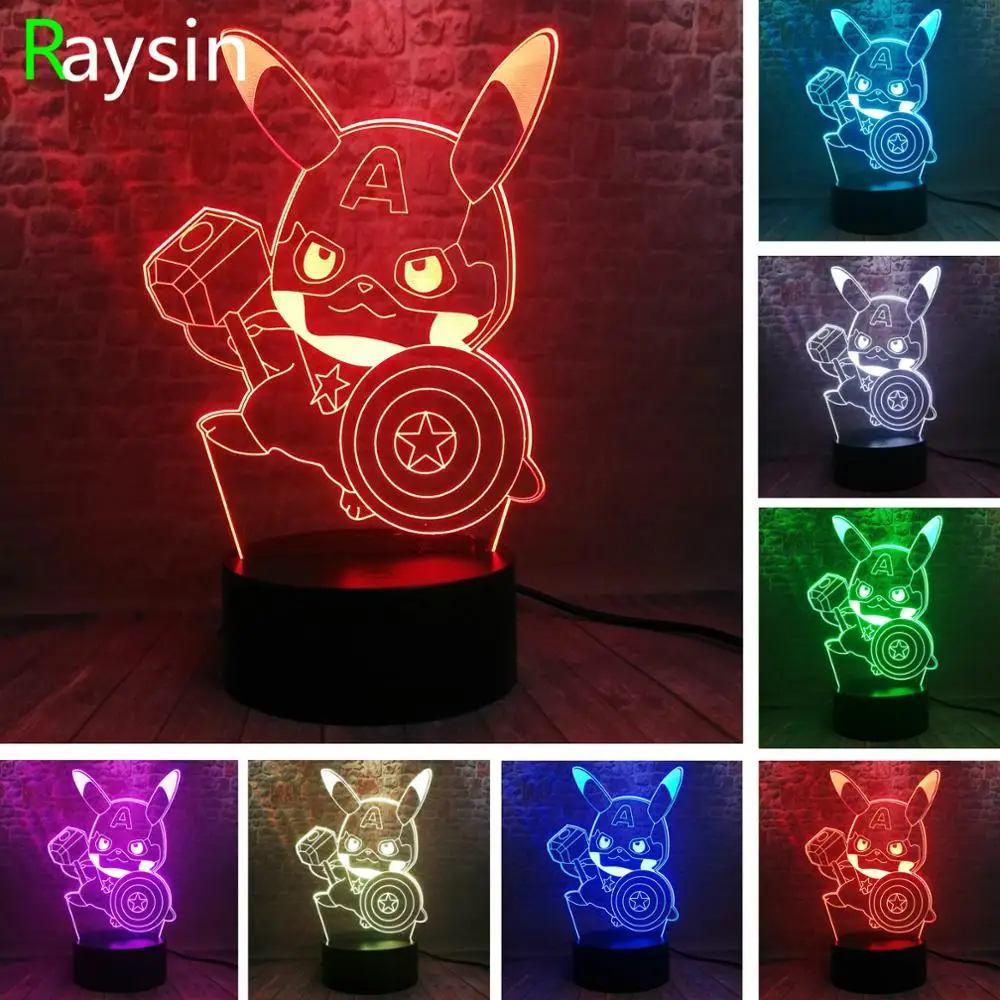 Японский мультфильм Покемон Go игра Пикачу молоток Капитан Америка щит фигурки