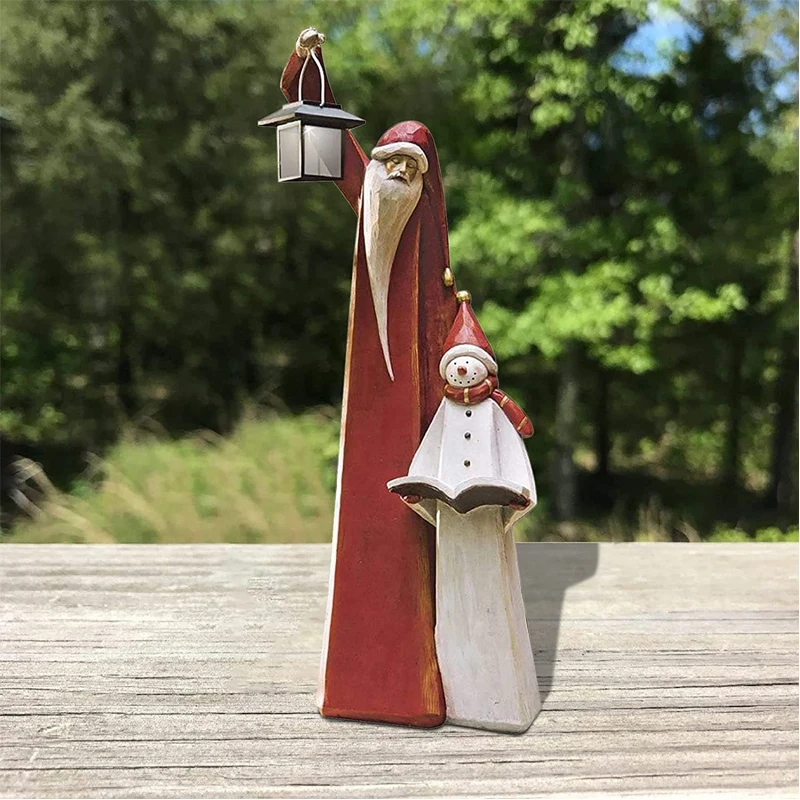 

Домашнее искусственное освещение, скульптура снеговика, полимерные садовые поделки, Креативные украшения, рождественские украшения вечер...