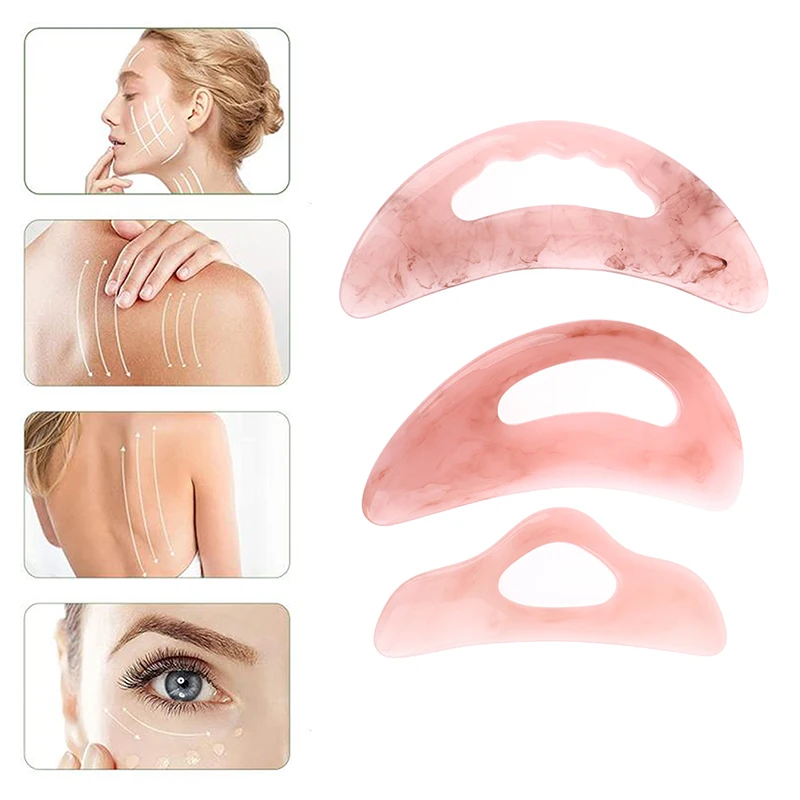 Массажный скребок для лица и шеи из полимера массаж скребком гуаша