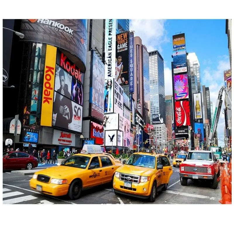 

Gatyztory Frame Diy Painting By Numbers Canvas Drawing New York Streets Landscape Handpainted Gift Artwork Wall Decor